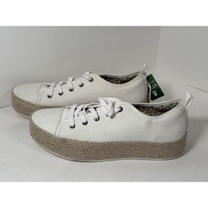 Skechers, Bobs Sesame Espadrille Lace Up Sneakers, White, Size 9.5